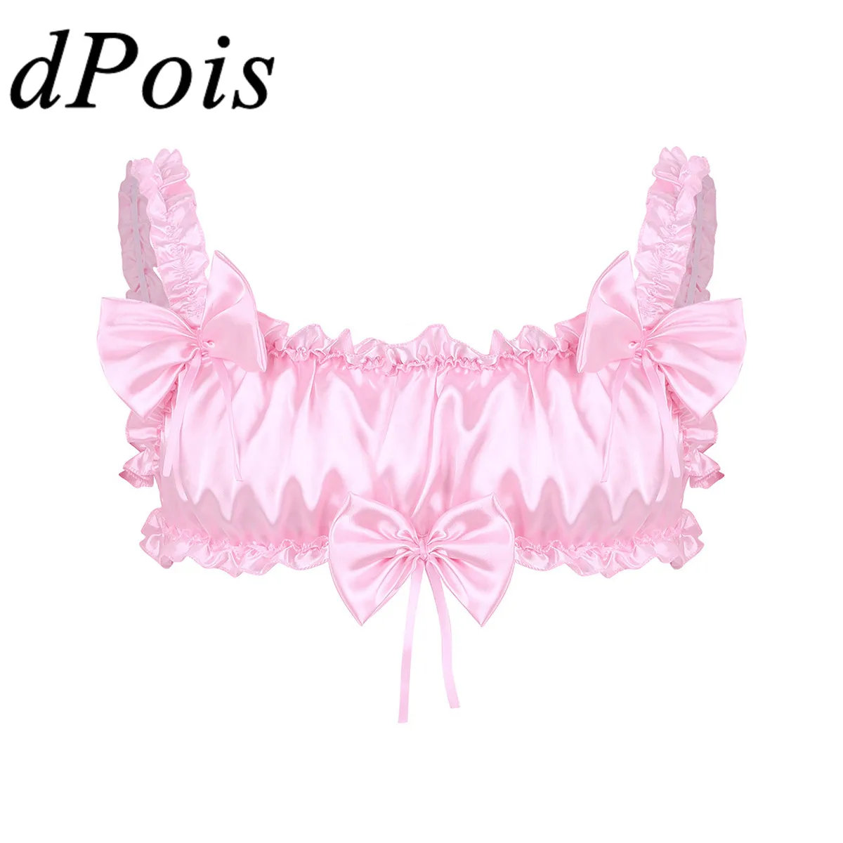 Men Sissy Lingerie Sensuais Nightclub Costumes Satin Ruffled Frilly Backless Wire-free Bra Tops Male Jockstrap Underwear Bars
Men Sissy Lingerie Sensuais Nightclub Costumes Satin Ruffled Frilly Backless Wire-free Bra Tops Male Jockstrap Underwear Bars