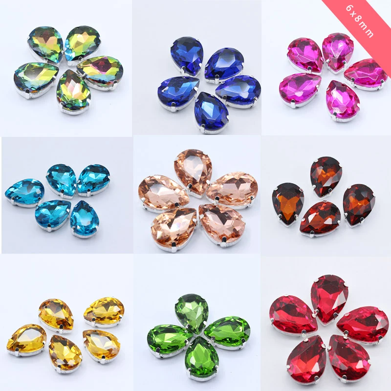 20p 6x8mm 24-colors teardrop glass stone sew on crystal rhinestone silver claw button wedding Dress craft DIY Clothes Decoration
20p 6x8mm 24-colors teardrop glass stone sew on crystal rhinestone silver claw button wedding Dress craft DIY Clothes Decoration