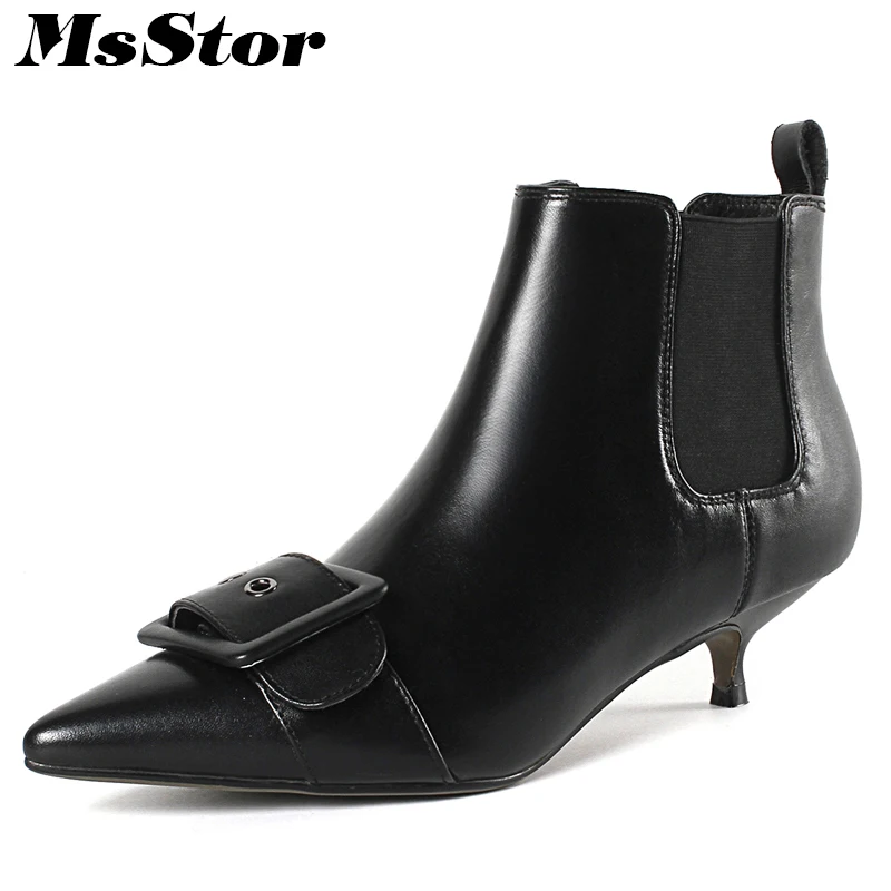 MsStor Pointed Toe Med Heel Women Boots Casual Fashion Metal Buckle Ankle Boots Women Shoes Sexy Thin Heels Boots Shoes Woman
MsStor Pointed Toe Med Heel Women Boots Casual Fashion Metal Buckle Ankle Boots Women Shoes Sexy Thin Heels Boots Shoes Woman