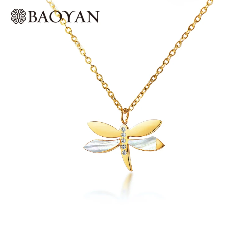 Funny Crystal Shell Dragonfly Gold Silver Color Stainless Steel Pendant Necklace for Girls Birthday Gifts
Funny Crystal Shell Dragonfly Gold Silver Color Stainless Steel Pendant Necklace for Girls Birthday Gifts