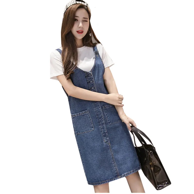 2019 Women Summer Strap Denim Dresses Casual Fashion Slim Jeans Dress Large size Sleeveless Female Denim Dress With Pocket 5XL
2019 Women Summer Strap Denim Dresses Casual Fashion Slim Jeans Dress Large size Sleeveless Female Denim Dress With Pocket 5XL