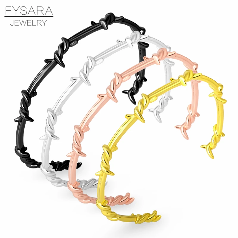 Браслет-манжета FYSARA в стиле панк с открытой спиральной проволокой Ювелирное
