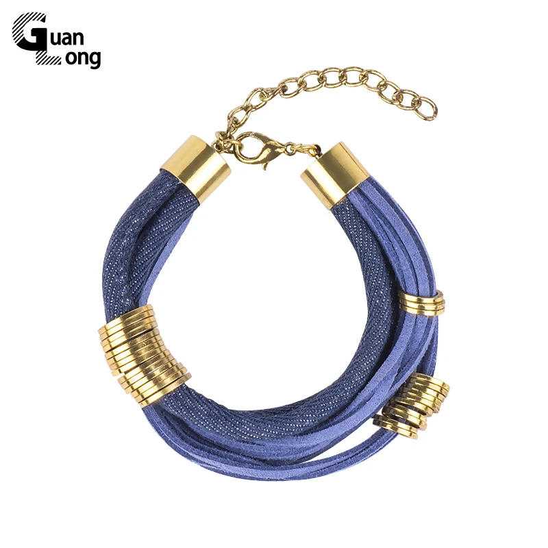 GuanLong Fashion multilayer wrap bibbon rope bracelets dropshipping 2018 | Украшения и аксессуары