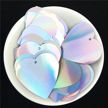100Pcs/Lot AB Silver Color 32mm Love Heart Loose sequins diy handmade level stage performances Large sequins for Sewing Craft
100Pcs/Lot AB Silver Color 32mm Love Heart Loose sequins diy handmade level stage performances Large sequins for Sewing Craft