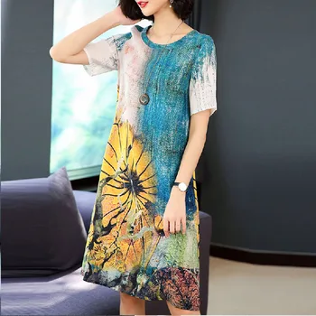 2019 Summer Striped Patchwork Plus Size Women's Dress Cotton & Linen Casual Batwing Sleeve Dress Loose Long Dresses
2019 Summer Striped Patchwork Plus Size Women's Dress Cotton & Linen Casual Batwing Sleeve Dress Loose Long Dresses