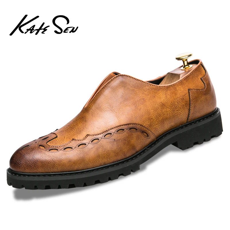 KATESEN men's leather shoes Italian fringed business dress shoes office Oxford shoes men's flat wedding shoes zapatos de hombre
KATESEN men's leather shoes Italian fringed business dress shoes office Oxford shoes men's flat wedding shoes zapatos de hombre