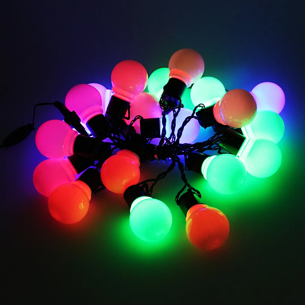 Фото 2.5M 5M 10M LED 5CM Big Ball Fairy String lights holiday Light Christmas Party Wedding Outdoor Garland Starry Lights | Лампы и