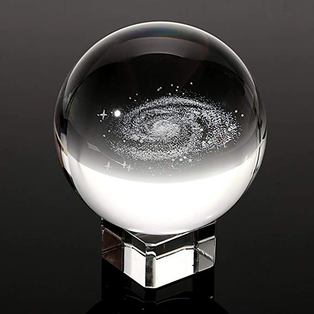 80mm Galaxy Glass Crystal Ball Astronomical Science Model Photography Photo Props Home Office Decor NO STAND