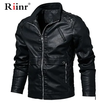 Riinr Winter Autumn Men's PU Jacket Motorcycle Coats Thick Fleece Warm Outerwear Slim Fit Male Leather Coat Brand Clothing
Riinr Winter Autumn Men's PU Jacket Motorcycle Coats Thick Fleece Warm Outerwear Slim Fit Male Leather Coat Brand Clothing