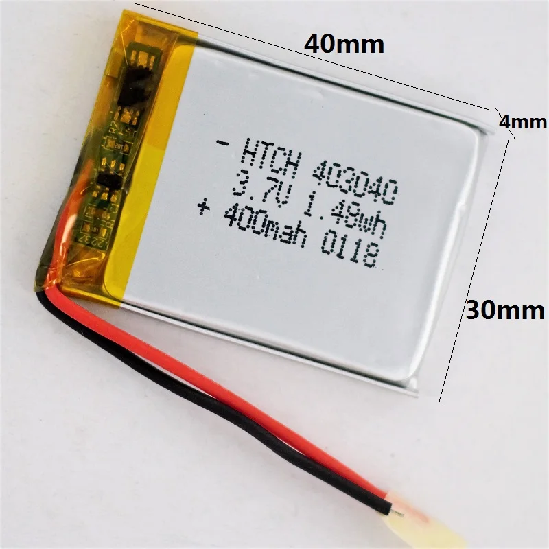403040 Battery for Dvr GPS Mp3 Mp4 Mp5 Bluetooth Speaker E-Book Phone 3.7V 400mAh Polymer Rechargeable Accumulator Replacement
403040 Battery for Dvr GPS Mp3 Mp4 Mp5 Bluetooth Speaker E-Book Phone 3.7V 400mAh Polymer Rechargeable Accumulator Replacement