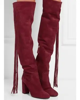 Round Toe Cowboy Style Ladies Chunky Heel Boots Long Fringe Side Women Knee High Boots Zipper Boots Female Fashion Dress Boots
Round Toe Cowboy Style Ladies Chunky Heel Boots Long Fringe Side Women Knee High Boots Zipper Boots Female Fashion Dress Boots