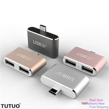 TUTUO C-13 Type-C OTG Cable HUB USB 3.1 to 2-Port USB 2.0 Adapter 5Gbps High Speed Convert for Apple Macbook /Galaxy Note7