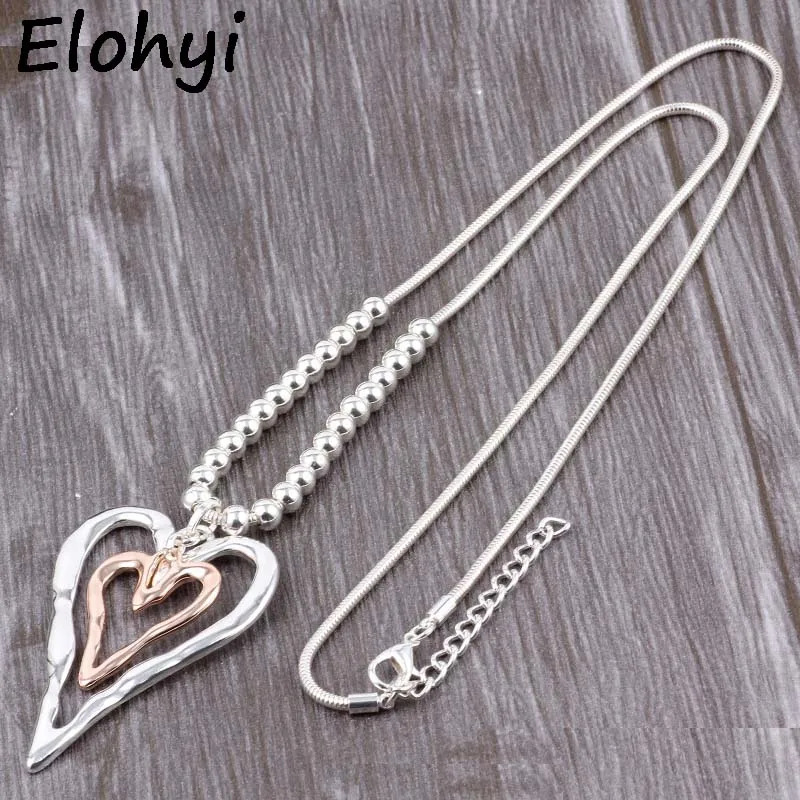 ELOYHI Boho Double Heart Double Color long Pendants Sweater Chain Top Quality Plated For Women Trendy Neckalce&Pendants Gift
ELOYHI Boho Double Heart Double Color long Pendants Sweater Chain Top Quality Plated For Women Trendy Neckalce&Pendants Gift
