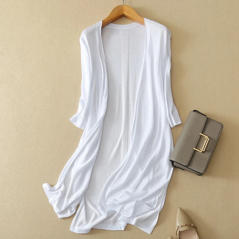 Summer Long Silk Linen Felling Knitted Cardigan Sweater Women full sleeve Sun Protect Air Condition Outwear Beach Open Blouse
Summer Long Silk Linen Felling Knitted Cardigan Sweater Women full sleeve Sun Protect Air Condition Outwear Beach Open Blouse