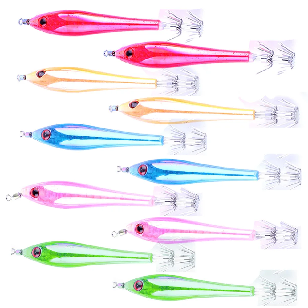 10pcs/lot Squid Hook Jig Fishing Hard Lure for Cuttlefish 9.5cm/6g Colorful Fishing Tackle Baits
10pcs/lot Squid Hook Jig Fishing Hard Lure for Cuttlefish 9.5cm/6g Colorful Fishing Tackle Baits