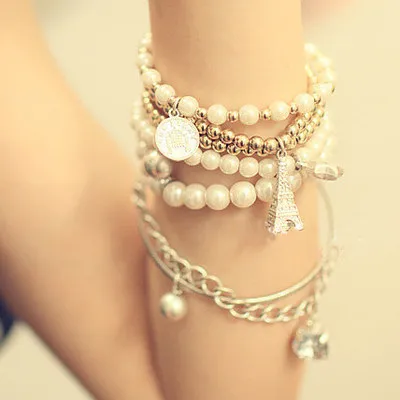 2018 New Bracelet Korean Version of The Multi-element Eiffel Tower Pearl Retro Jewelry Multi-layer Bracelet Women Bracelet
2018 New Bracelet Korean Version of The Multi-element Eiffel Tower Pearl Retro Jewelry Multi-layer Bracelet Women Bracelet