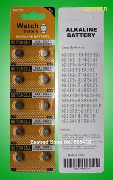600cards per lot (6000pcs) AG3 LR41, 192, V3GA, RW47, RW37 1.5V button cell battery 0% Hg Pb Mercury free
600cards per lot (6000pcs) AG3 LR41, 192, V3GA, RW47, RW37 1.5V button cell battery 0% Hg Pb Mercury free