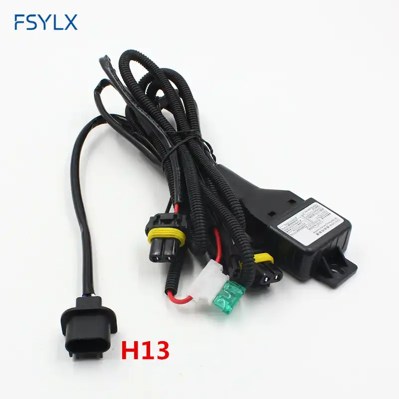 fsylx car h13 9004 9007 h4 hi lo beam relay wiring harness xenon 9007 h4 hid headlight conversion hid xenon relay wire cables 9007 Headlight Socket