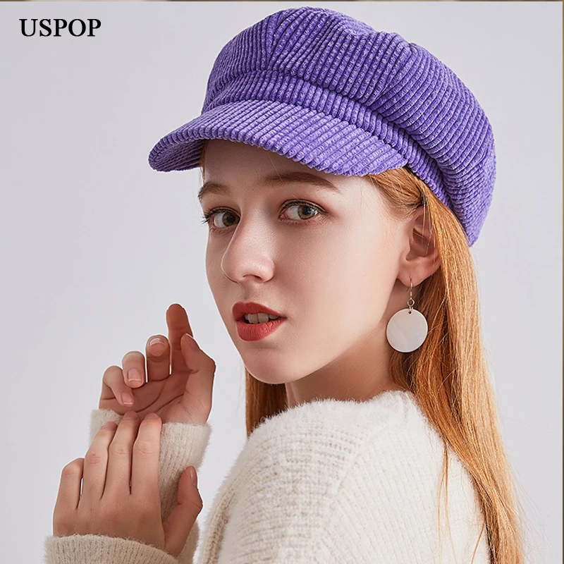 USPOP 2019 hot Corduroy octagonal hats women solid color berets soft retro newsboy caps visor cap female warm winter hats
USPOP 2019 hot Corduroy octagonal hats women solid color berets soft retro newsboy caps visor cap female warm winter hats