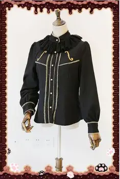 2017 New Women's Thick Long Sleeve Chiffon Shirt Gold Strings Embroidered Lolita Blouse by Infanta 
2017 New Women's Thick Long Sleeve Chiffon Shirt Gold Strings Embroidered Lolita Blouse by Infanta