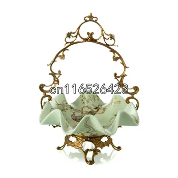 European style bronze inlaid ceramic Fruit plate Home decoration high-grade living room decoration crafts
European style bronze inlaid ceramic Fruit plate Home decoration high-grade living room decoration crafts