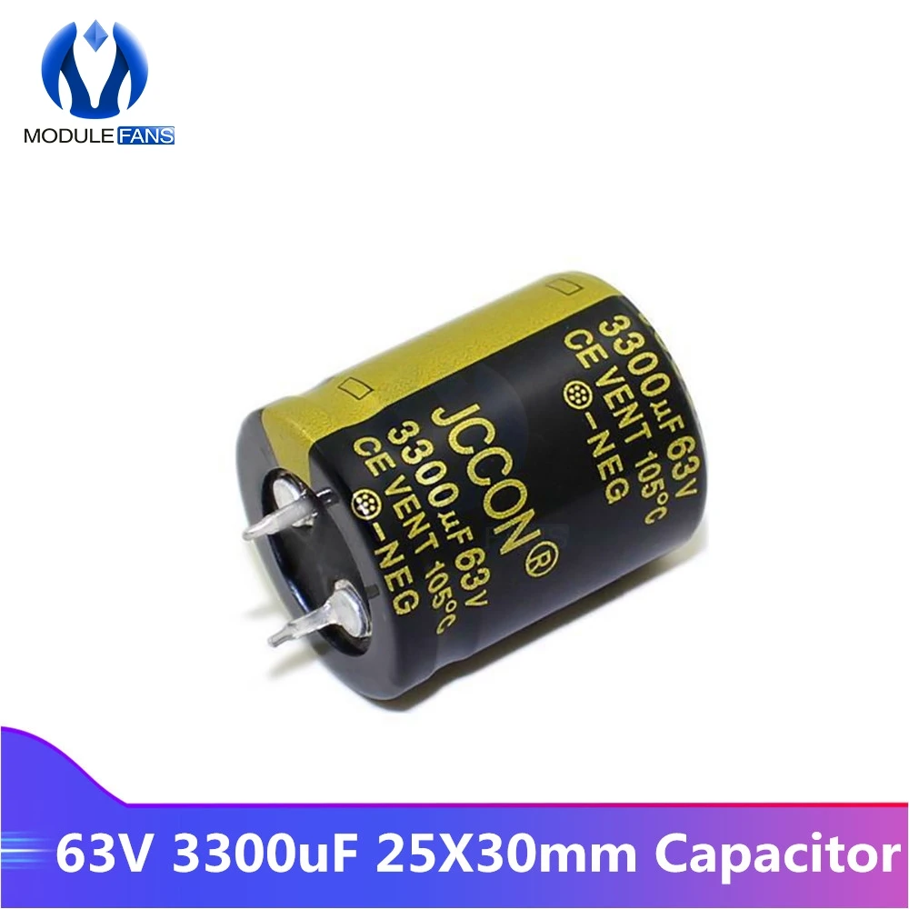 63V 3300uF 25X30mm 25X30 Aluminum Electrolytic Capacitor High Frequency Low ESR 25*30mm 25*30 mm Through Hole Capacitor
63V 3300uF 25X30mm 25X30 Aluminum Electrolytic Capacitor High Frequency Low ESR 25*30mm 25*30 mm Through Hole Capacitor