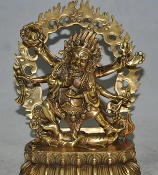 YM 316 9" Tibet Buddhism bronze gilt 6 Arms Vajra Mahakala god Buddha Ganesha Statue
YM 316 9" Tibet Buddhism bronze gilt 6 Arms Vajra Mahakala god Buddha Ganesha Statue