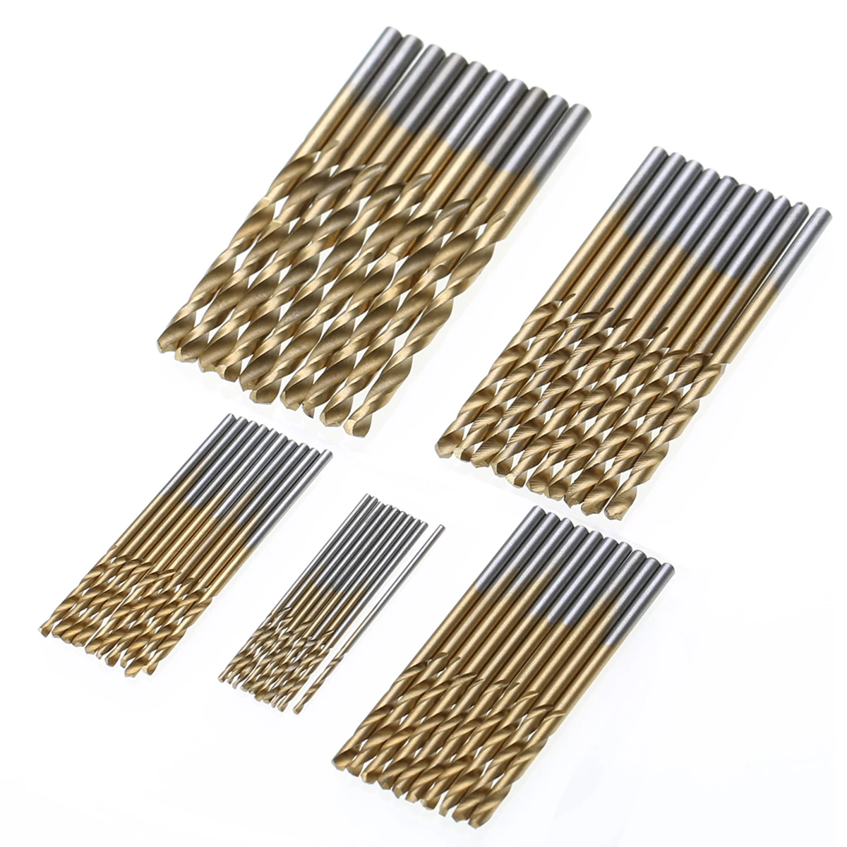 DWZ 50pcs 1/1.5/2/2.5/3mm HSS High Speed Steel Extractor Drill Bit Titanium Coated