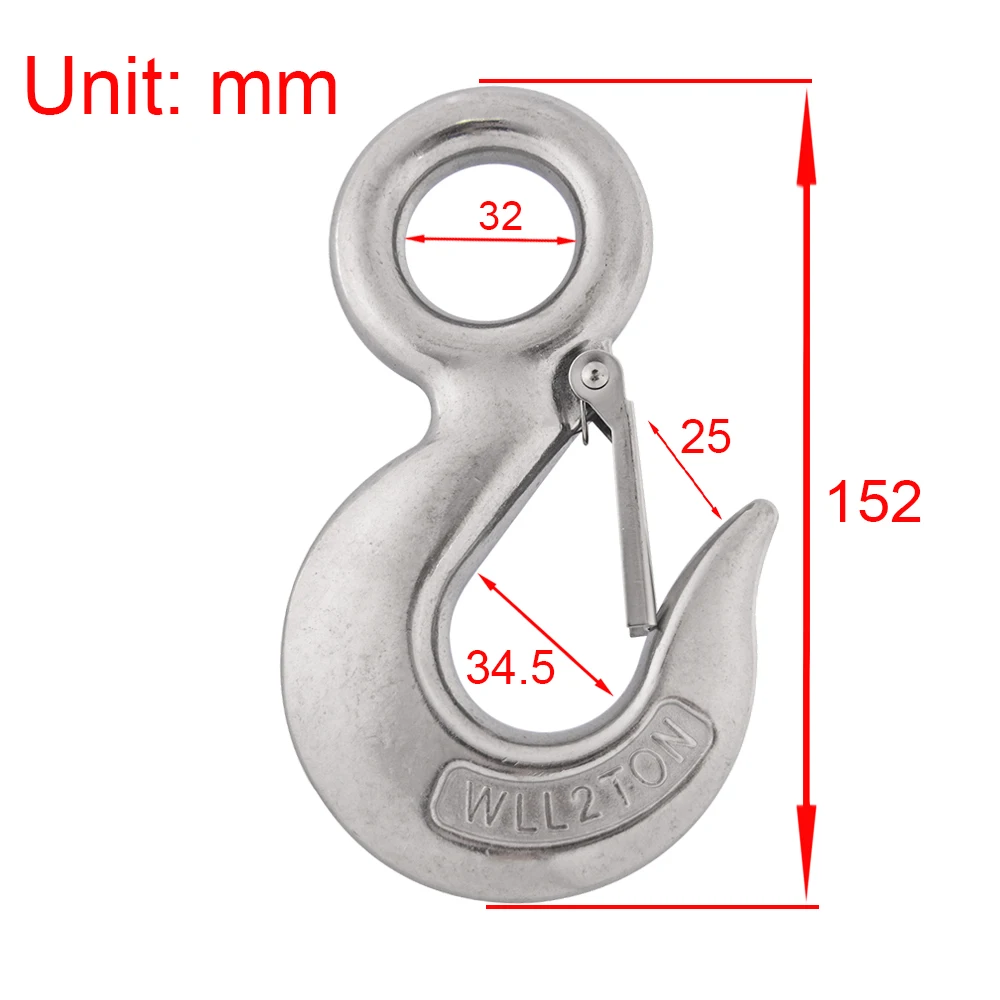 304 Stainless Steel American Type Marine Heavy Duty Trigger Round Eye Lifting Snap Hook 2T/2000KG Working Load Limit 
304 Stainless Steel American Type Marine Heavy Duty Trigger Round Eye Lifting Snap Hook 2T/2000KG Working Load Limit