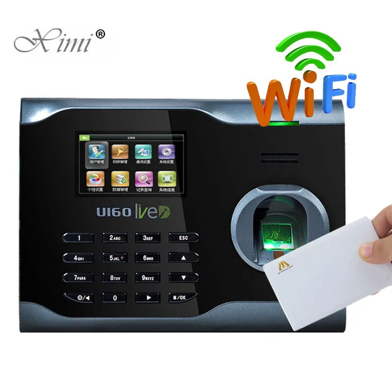 

WIFI TCP/IP Fingerprint Time Attendance With 13.56MHZ MF IC Card Reader For Employer Attendance ZK U160 Biometric Time Recording