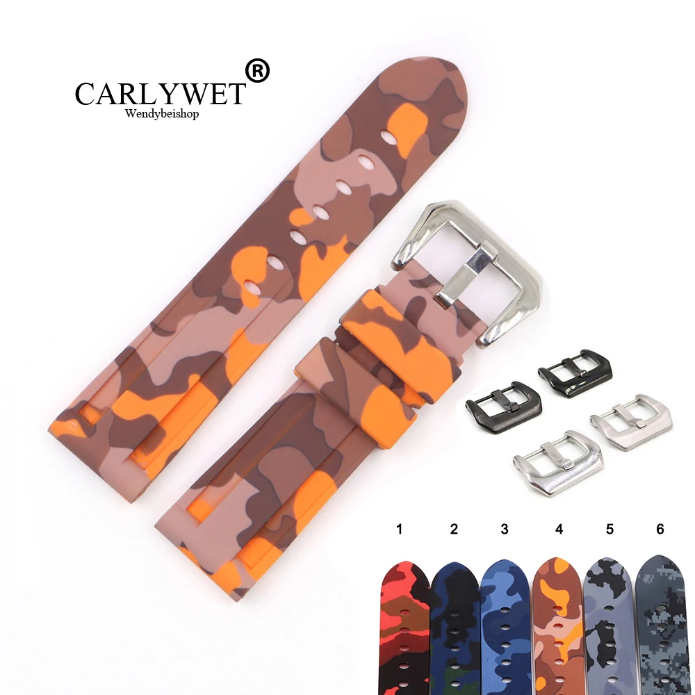 CARLYWET 22 24 мм Камуфляжный оранжевый серый водонепроницаемый силиконовый резиновый сменный ремешок для наручных часов Ремешок Для Panerai Luminor
CARLYWET 22 24 мм Камуфляжный оранжевый серый водонепроницаемый силиконовый резиновый сменный ремешок для наручных часов Ремешок Для Panerai Luminor