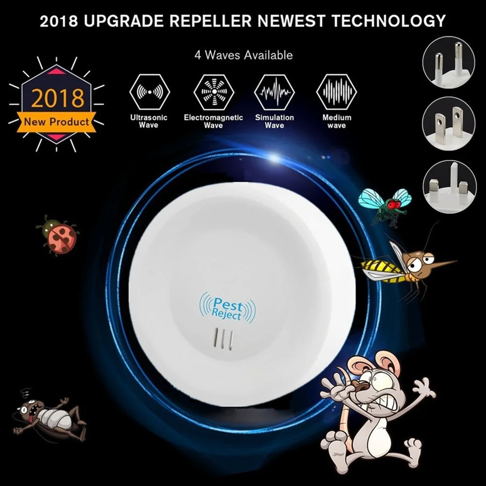 Smart Ultrasonic Pest Repellent Household Silent Mosquito Repeller Mouse Cockroach Pest Reject Repellent Smart Home Electronics
Smart Ultrasonic Pest Repellent Household Silent Mosquito Repeller Mouse Cockroach Pest Reject Repellent Smart Home Electronics