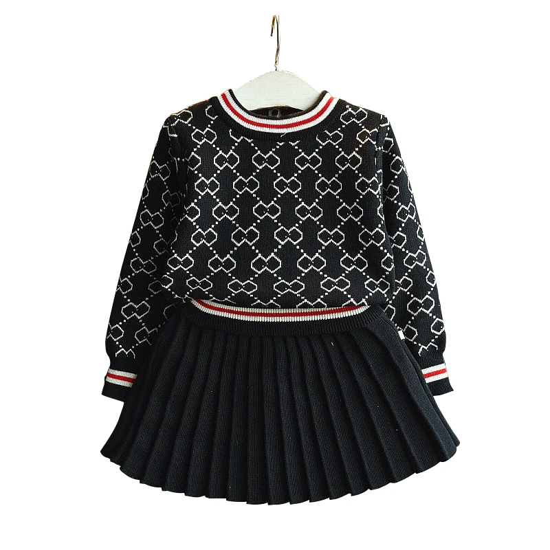 Fashion autumn children girl Brand style clothing set long-sleeve sweaters skirt set cotton Short skirts
Fashion autumn children girl Brand style clothing set long-sleeve sweaters skirt set cotton Short skirts