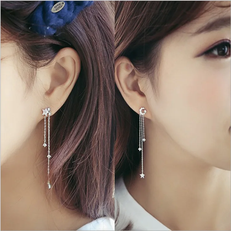 DreamySky Pure 925 Sterling Silver Moon Star Tassel Earrings For Women Girls Christmas Gift Brincos Pendientes Drop Shipping
DreamySky Pure 925 Sterling Silver Moon Star Tassel Earrings For Women Girls Christmas Gift Brincos Pendientes Drop Shipping