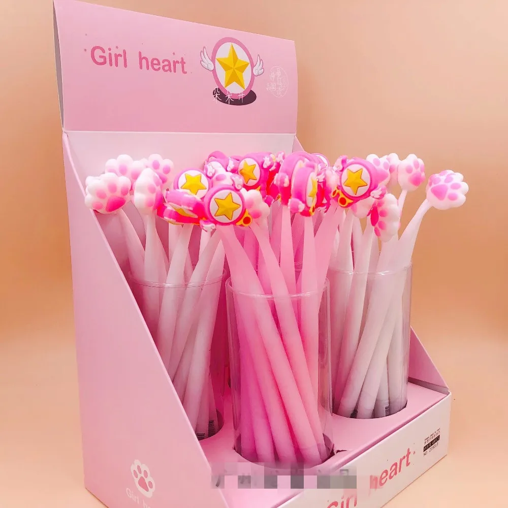 48pcs/lot Creative cartoon cat claw star magic wand Silicone gel pen Student girlBlack water ink Sign Pen office school supplies
48pcs/lot Creative cartoon cat claw star magic wand Silicone gel pen Student girlBlack water ink Sign Pen office school supplies