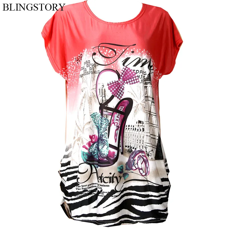 Blingstory fashion women's short-sleeve top print loose tee women t shirt blusas de renda feminino WY103
Blingstory fashion women's short-sleeve top print loose tee women t shirt blusas de renda feminino WY103