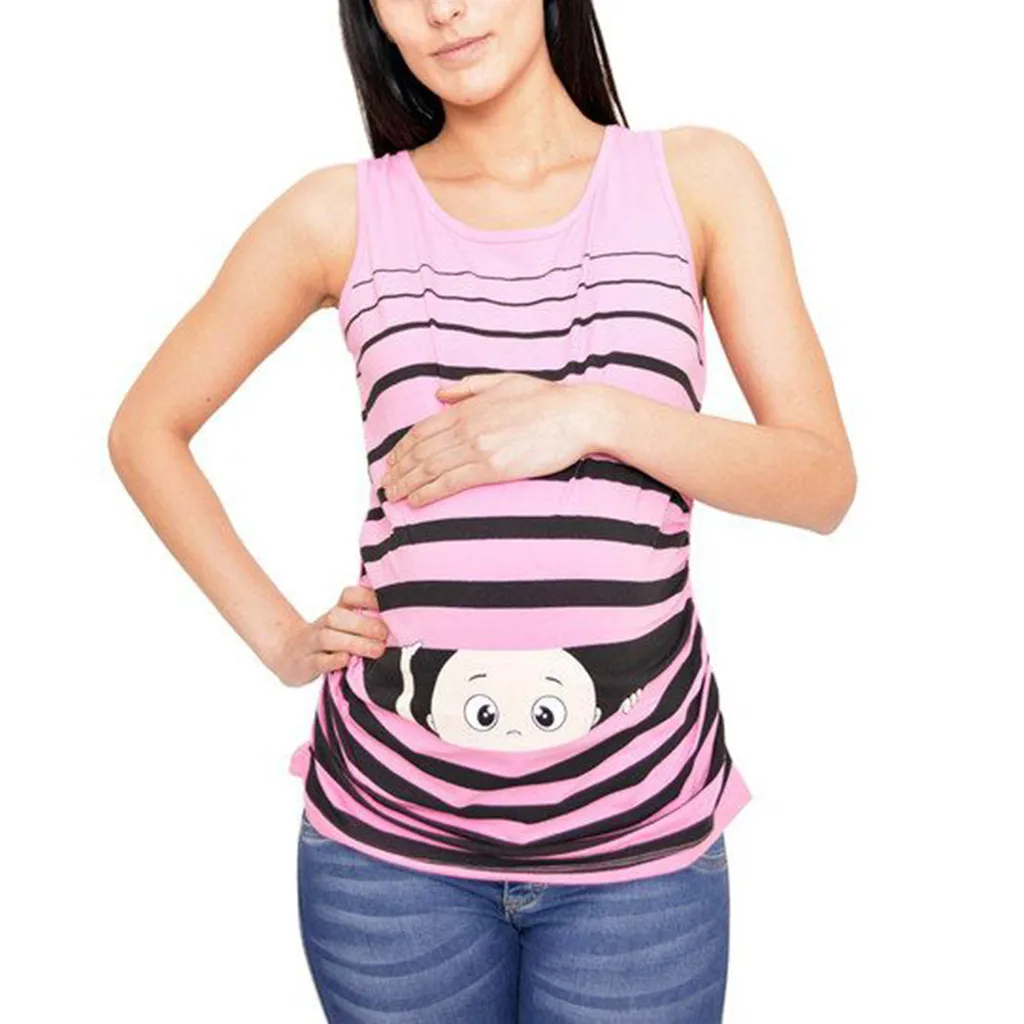 Women's Maternity Blouse Baby Print Round Neck Sleeveless Maternity Vest Top Pregnancy Shirts Ropa Maternal De Moda
Women's Maternity Blouse Baby Print Round Neck Sleeveless Maternity Vest Top Pregnancy Shirts Ropa Maternal De Moda