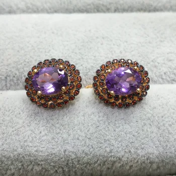 FLZB , 100% natural amethyst gemstone in 925 sterling silver with 18k yellow gold plated fashion earring for women daily wear
FLZB , 100% natural amethyst gemstone in 925 sterling silver with 18k yellow gold plated fashion earring for women daily wear