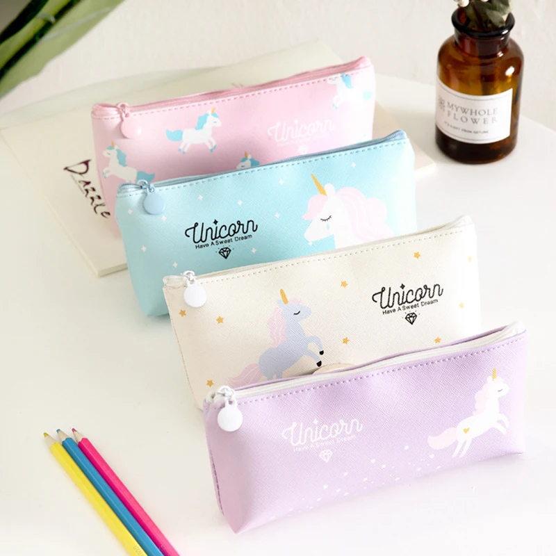 Cartoon Unicorn Pencil Case Cute Leather pencil bag box stationery pen pouch kids gift Office school Supplies Zakka
Cartoon Unicorn Pencil Case Cute Leather pencil bag box stationery pen pouch kids gift Office school Supplies Zakka
