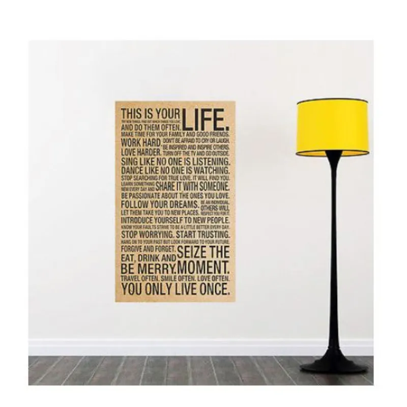 Lettering Print This is Your Life Bedroom Living Room - Say Quote Word Lettering Art Vinyl Sticker Decal Home Decor Wall Sticker
Lettering Print This is Your Life Bedroom Living Room - Say Quote Word Lettering Art Vinyl Sticker Decal Home Decor Wall Sticker