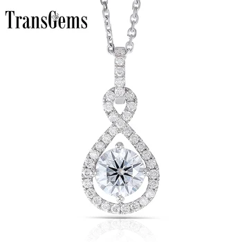 Transgems 14K White Gold 585 6.5MM 1 Carat F Color Hearts and Arrows Moissanite Halo Pendant Necklace for Women Wedding
Transgems 14K White Gold 585 6.5MM 1 Carat F Color Hearts and Arrows Moissanite Halo Pendant Necklace for Women Wedding
