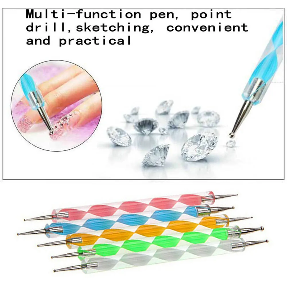 5Pcs/set Supplies Double Nail Point Drill Pen of Spiral Rod Point Dotting Tools pinceau Nail Art Painting Pen Nails Accessoires
5Pcs/set Supplies Double Nail Point Drill Pen of Spiral Rod Point Dotting Tools pinceau Nail Art Painting Pen Nails Accessoires