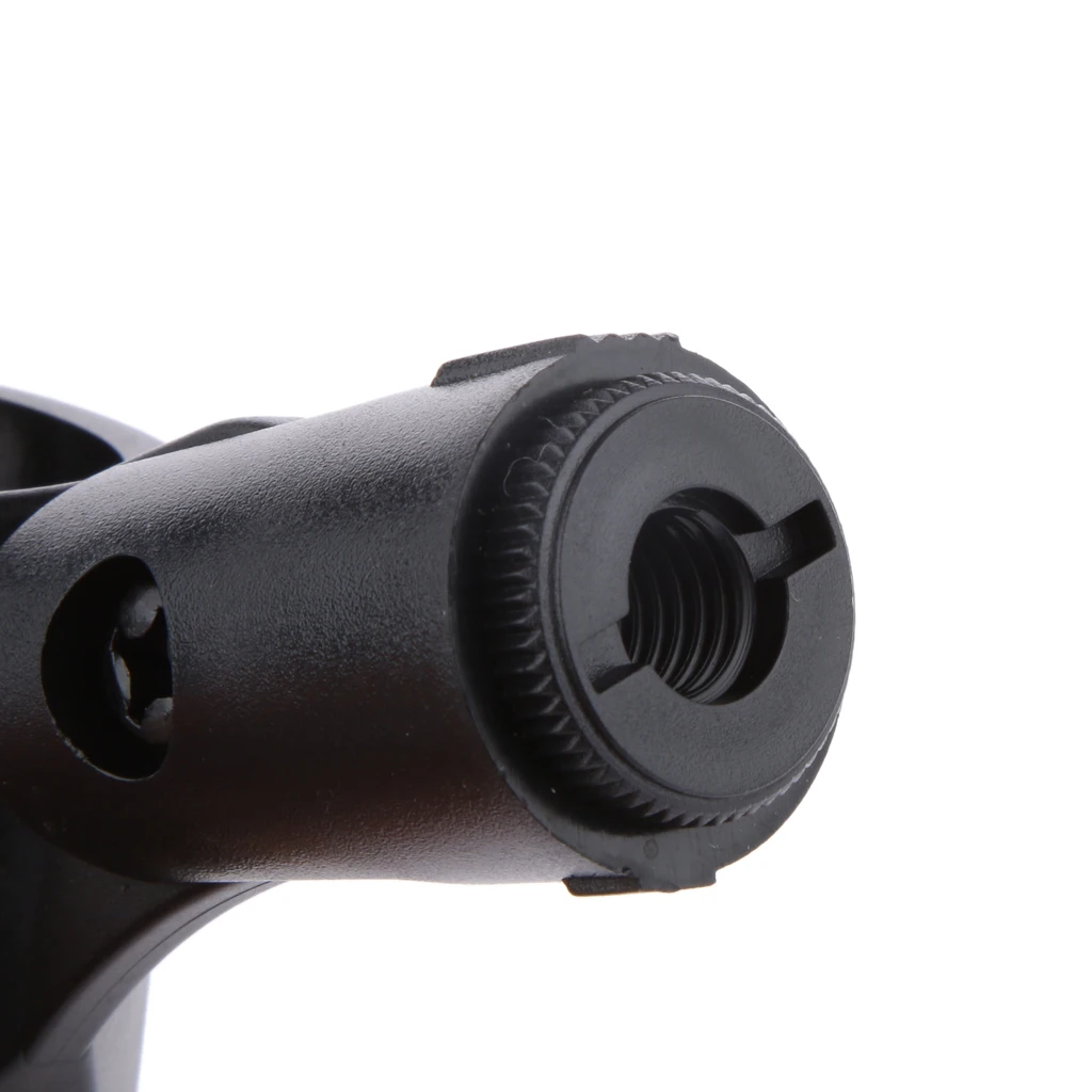 Black Plastic Wireless Microphone Holder Clip for Standard Wired Microphone Clip with flexible soft plastic construction
