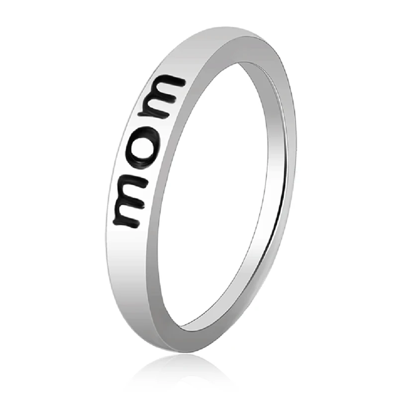 Classic Silver Color Ring Jewelry Letter Print Mom Ring for Women Clear Fashion Jewelry Gift Ring
Classic Silver Color Ring Jewelry Letter Print Mom Ring for Women Clear Fashion Jewelry Gift Ring
