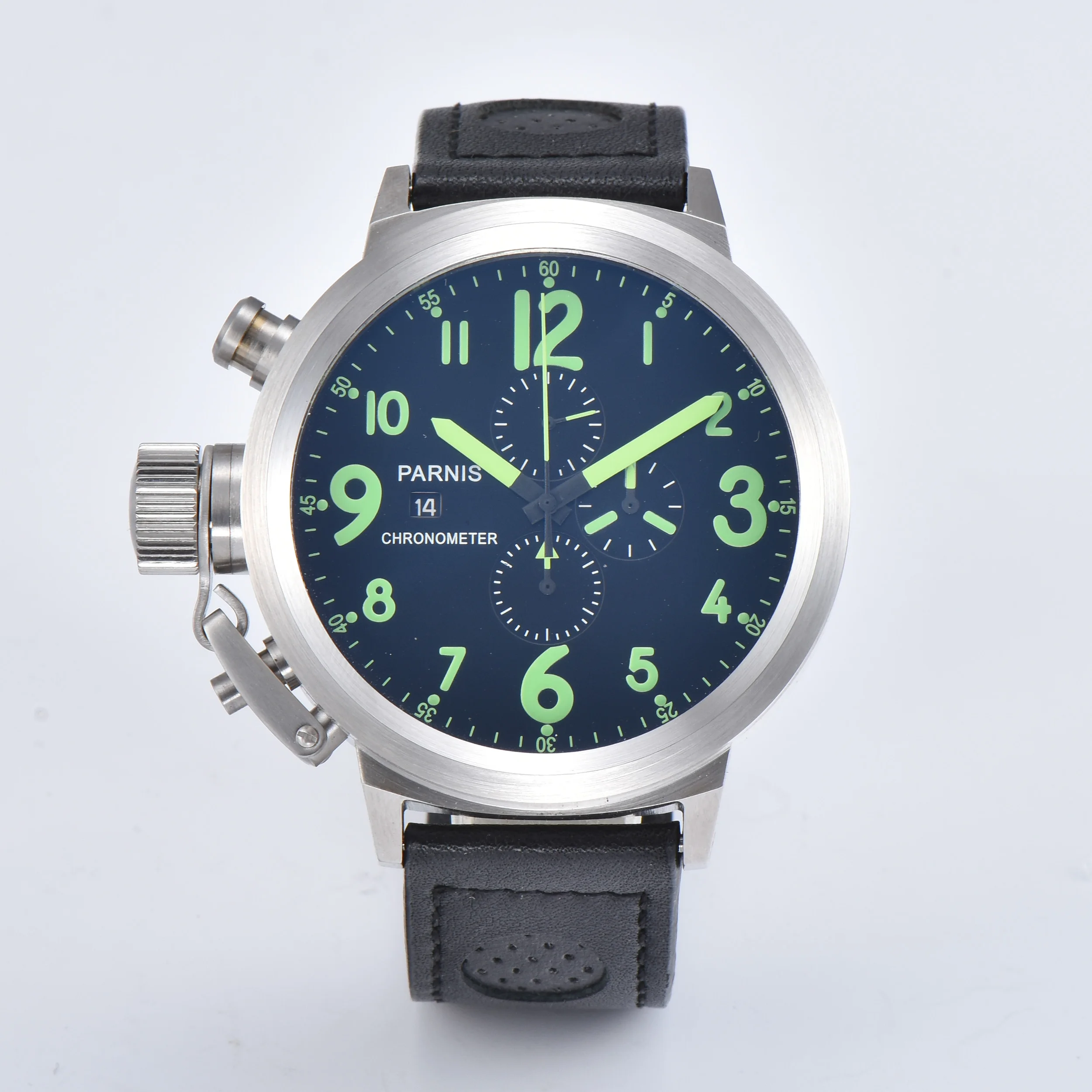 Parnis 50mm Quartz Movement Watch Japan Chronograph Full-featured High-quality Leather Strap 316L stainless steel case Z127-5
Parnis 50mm Quartz Movement Watch Japan Chronograph Full-featured High-quality Leather Strap 316L stainless steel case Z127-5