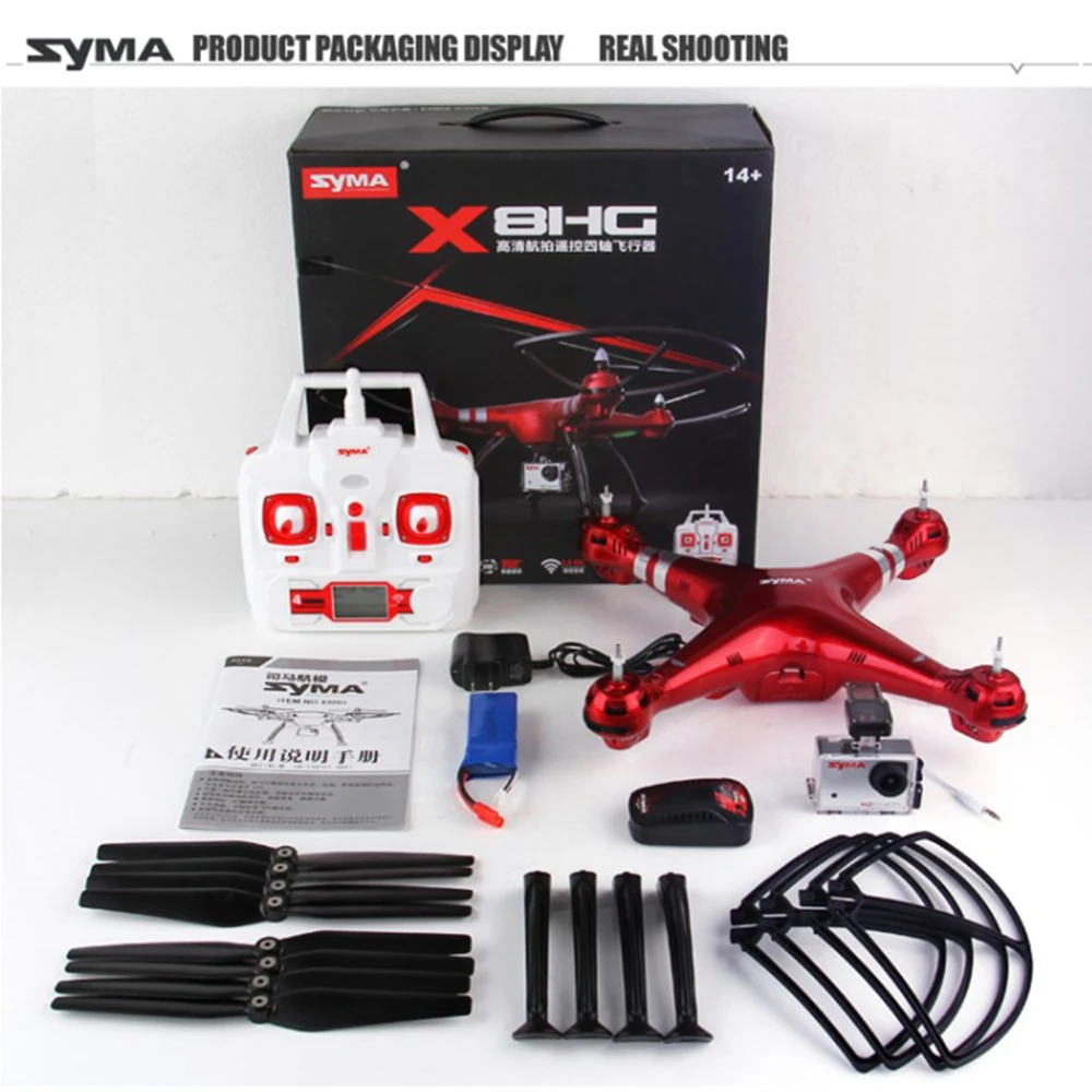 SYMA X8HG(X8G Upgrade) Drone with Wide Angle HD 1080P Camera RC Helicopter 6-Axis Gyros Headless Quadcopter Dron+4G Memory Card
SYMA X8HG(X8G Upgrade) Drone with Wide Angle HD 1080P Camera RC Helicopter 6-Axis Gyros Headless Quadcopter Dron+4G Memory Card
