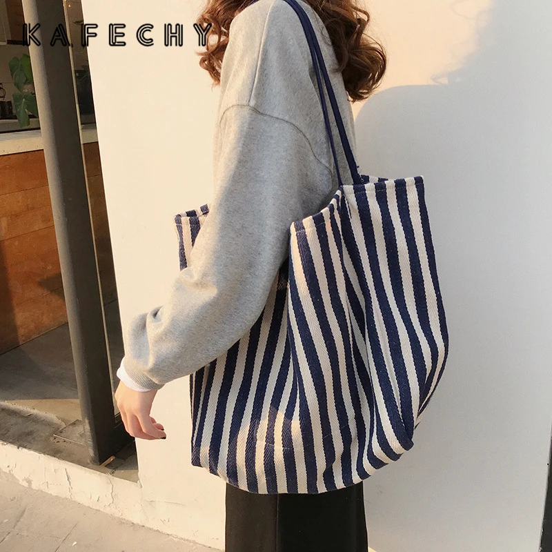 Canvas Bags For Women 2019 Striped Handbag Casual Shoulder Bag Ladies Hand Bags Tote Bag Reusable Shopping Bag bolsa feminina
Canvas Bags For Women 2019 Striped Handbag Casual Shoulder Bag Ladies Hand Bags Tote Bag Reusable Shopping Bag bolsa feminina