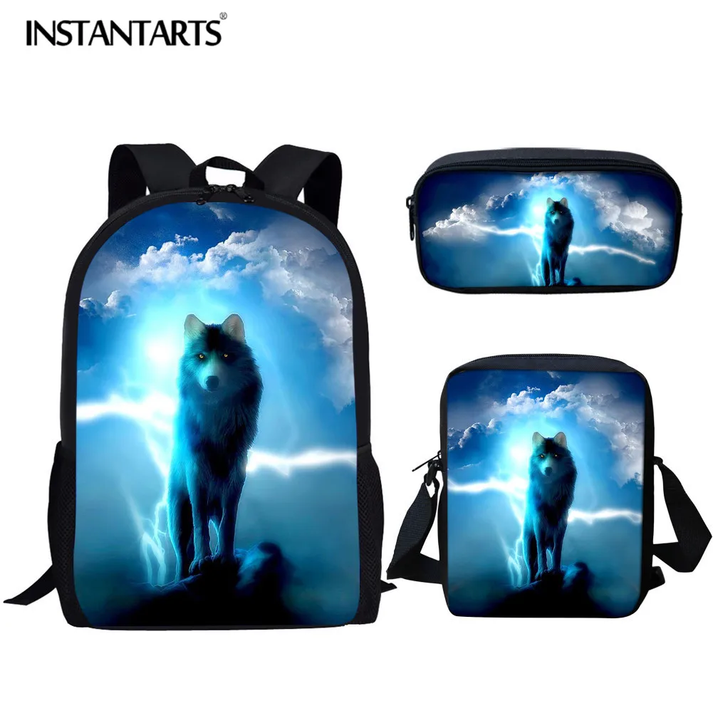 INSTANTARTS Cool Wolf 3D Printing Casual School Backpack 3Pcs School Bag Fashion Satchel Boys Man Travel Pack Kids School Plecak
INSTANTARTS Cool Wolf 3D Printing Casual School Backpack 3Pcs School Bag Fashion Satchel Boys Man Travel Pack Kids School Plecak