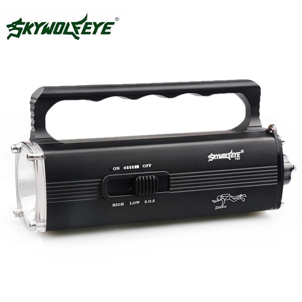 SKYWOLFEYE L2 T6 LED Diving Swimming Flashlight Underwater Waterproof 3 Mode Diver Torch Rechargeable Flash Light Hand Lamp
SKYWOLFEYE L2 T6 LED Diving Swimming Flashlight Underwater Waterproof 3 Mode Diver Torch Rechargeable Flash Light Hand Lamp