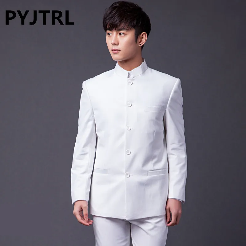 PYJTRL Brand Male Fashion Two-piece Slim Fit Suits Classic White Black Gray Navy Blue Chinese Tunic Suit Wedding Groom Tuxedo
PYJTRL Brand Male Fashion Two-piece Slim Fit Suits Classic White Black Gray Navy Blue Chinese Tunic Suit Wedding Groom Tuxedo